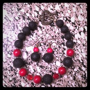 Volcanic Rock Icelandic Earring & Bracelet Set